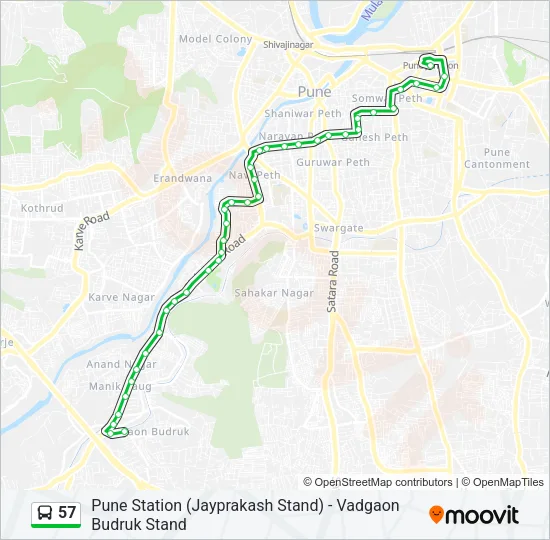 57 Bus Line Map