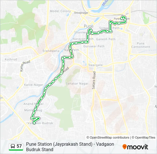 57 Bus Line Map