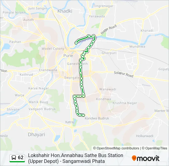62 Bus Line Map