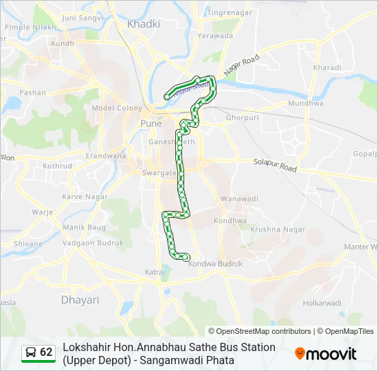 62 Bus Line Map