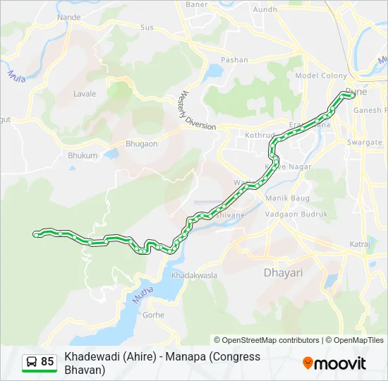 85 Bus Line Map