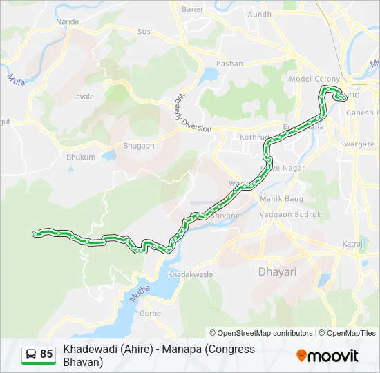85 Bus Line Map