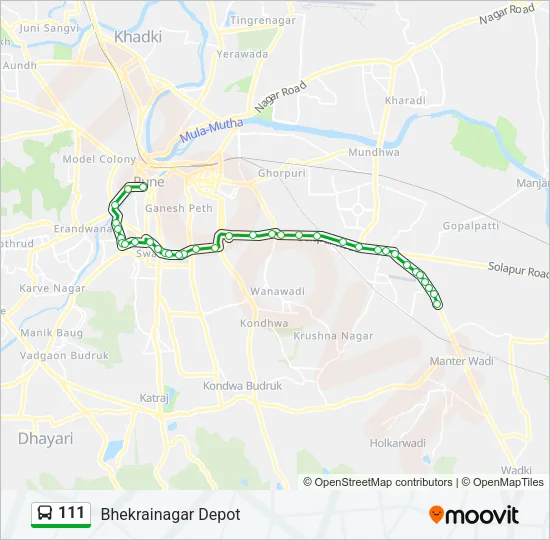 111 Bus Line Map