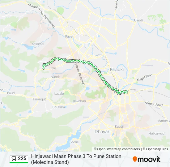 225 Bus Line Map