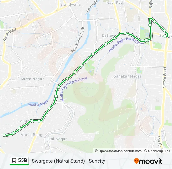 55B Bus Line Map