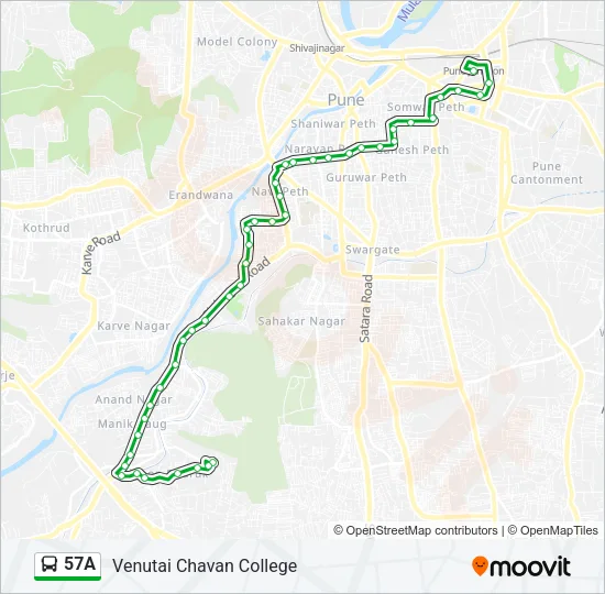 57A Bus Line Map