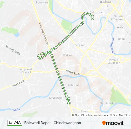 74A Bus Line Map