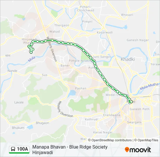 100A Bus Line Map