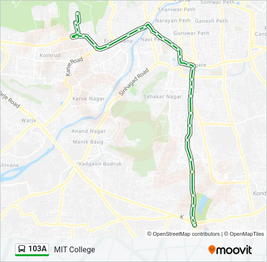 103A Bus Line Map