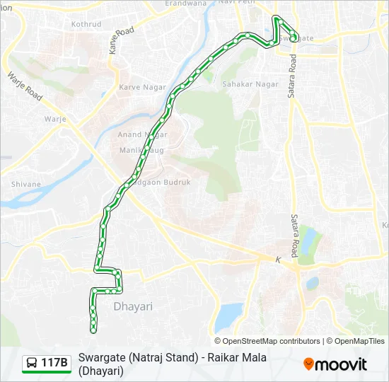 117B Bus Line Map