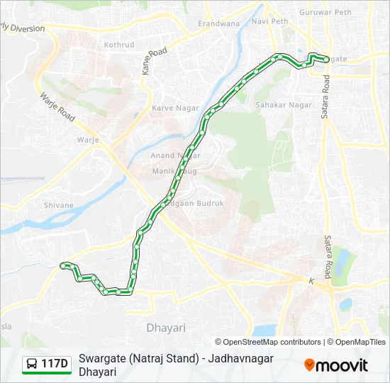 117D Bus Line Map