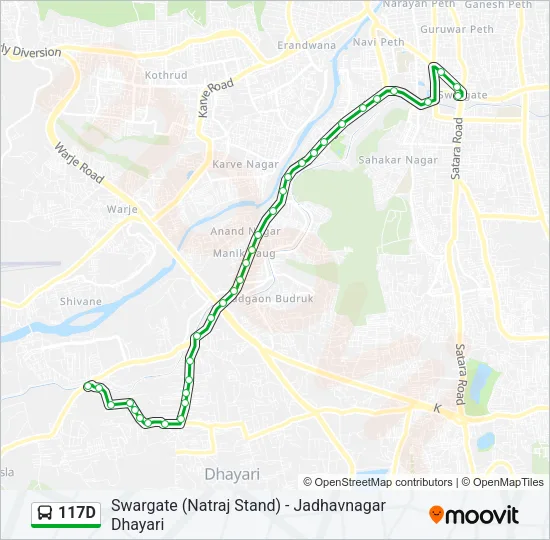 117D Bus Line Map