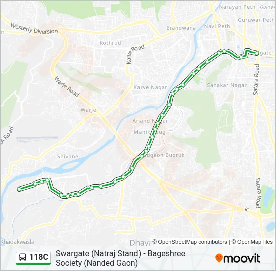118C Bus Line Map