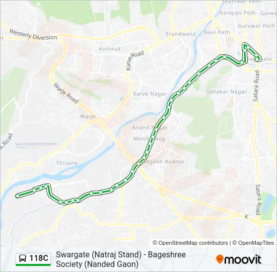 118C Bus Line Map