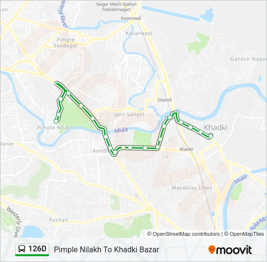 126D Bus Line Map