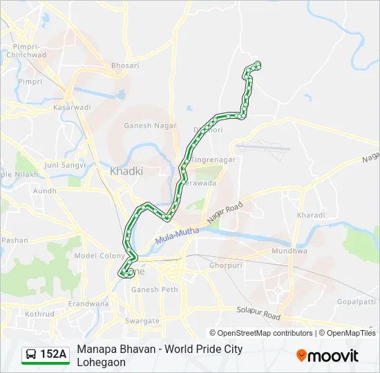 152A Bus Line Map