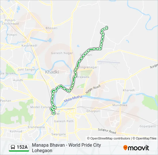 152A Bus Line Map