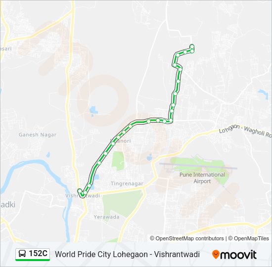 152C Bus Line Map
