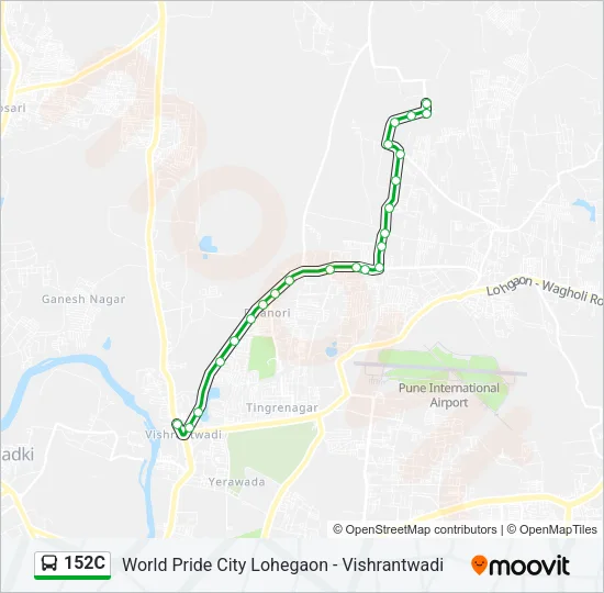 152C Bus Line Map