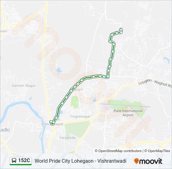 152C Bus Line Map