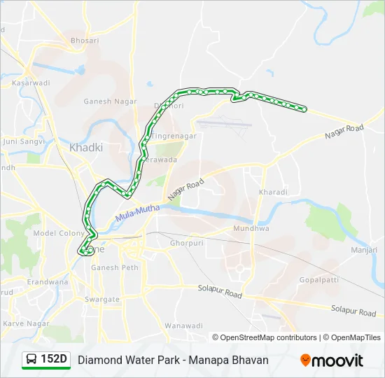 152D Bus Line Map