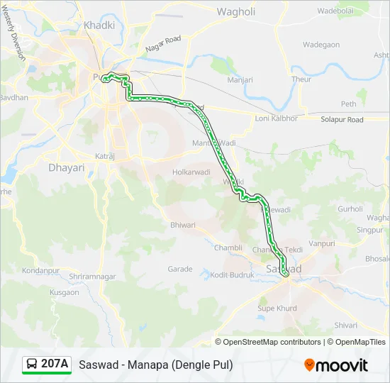 207A Bus Line Map