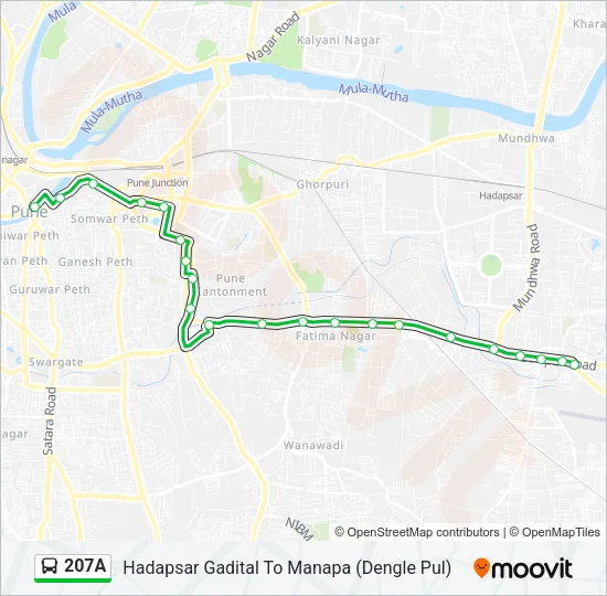 207A Bus Line Map