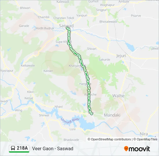 218A Bus Line Map