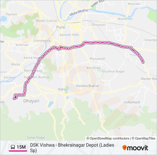 15M Bus Line Map