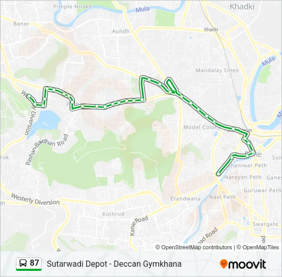 87 Bus Line Map