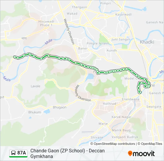 87A Bus Line Map