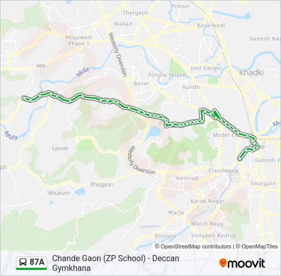 87A Bus Line Map
