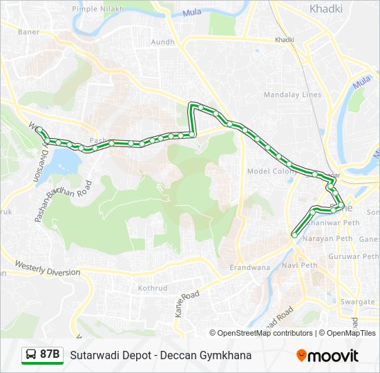 87B Route: Schedules, Stops & Maps - Deccan Gymkhana (Updated)