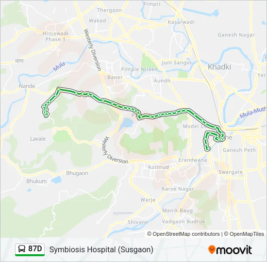 87D Bus Line Map