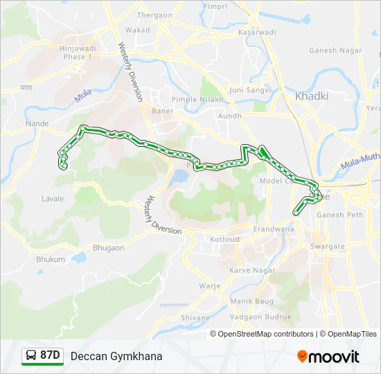 87D Bus Line Map