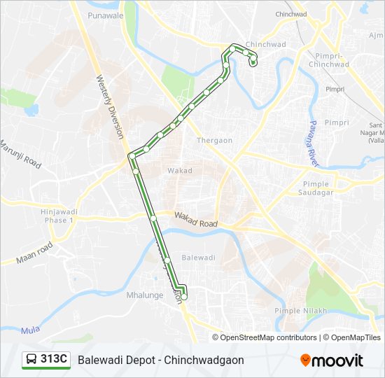 313C Bus Line Map