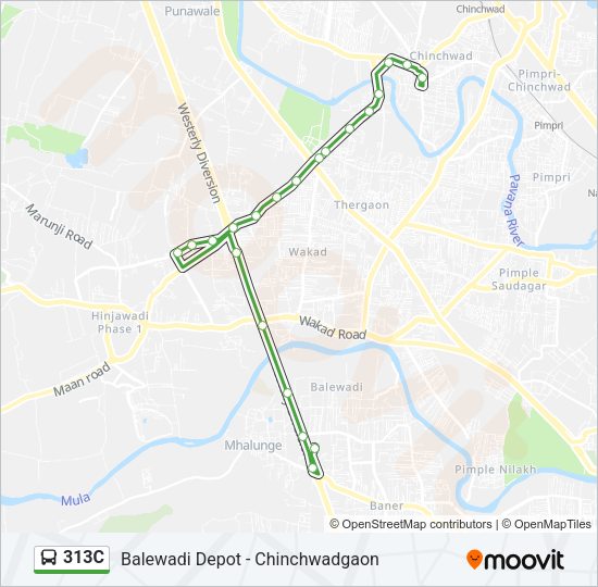 313C Bus Line Map