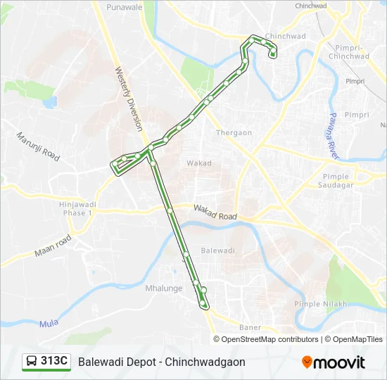 313C Bus Line Map