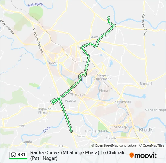 381 Bus Line Map