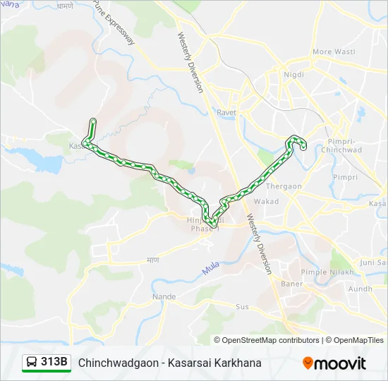 313B Bus Line Map
