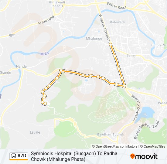 87D Bus Line Map