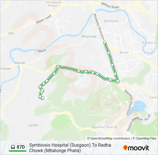 87D Bus Line Map