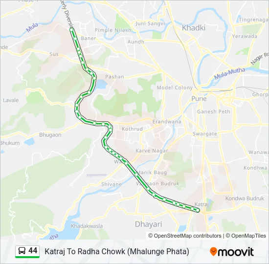 44 Bus Line Map