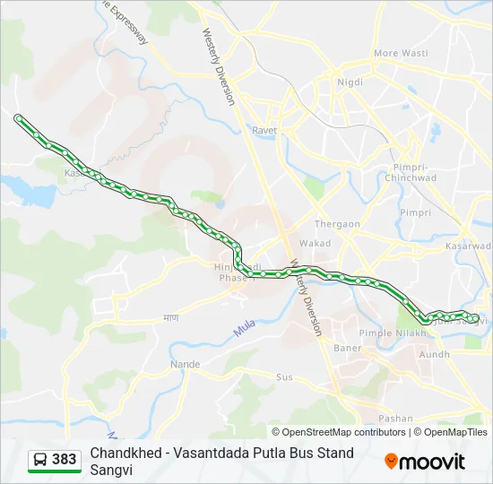 383 Bus Line Map