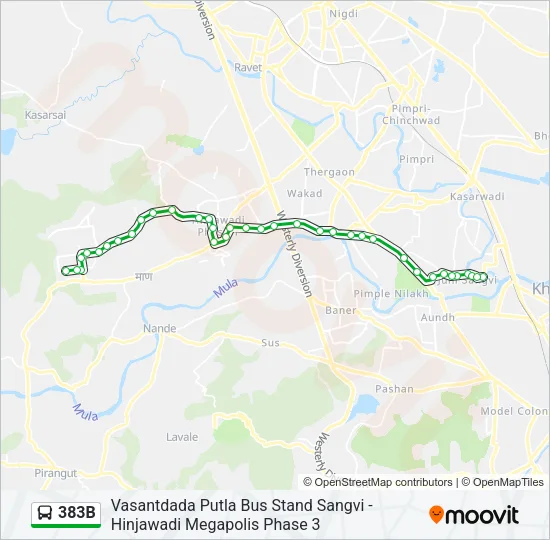 383B Bus Line Map
