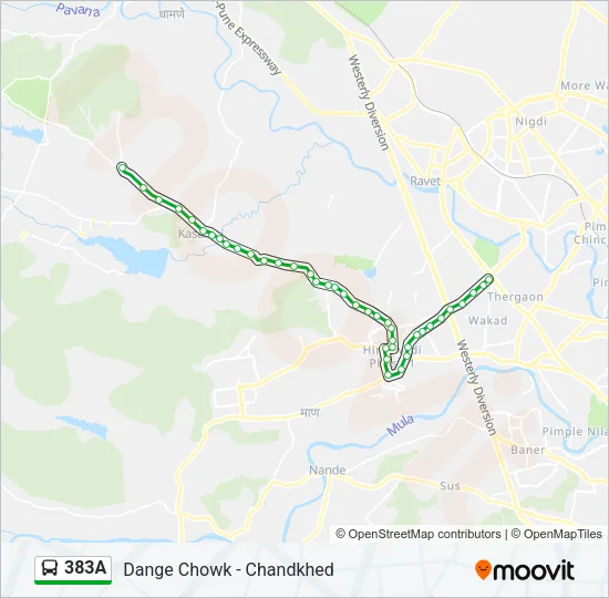 383A Bus Line Map