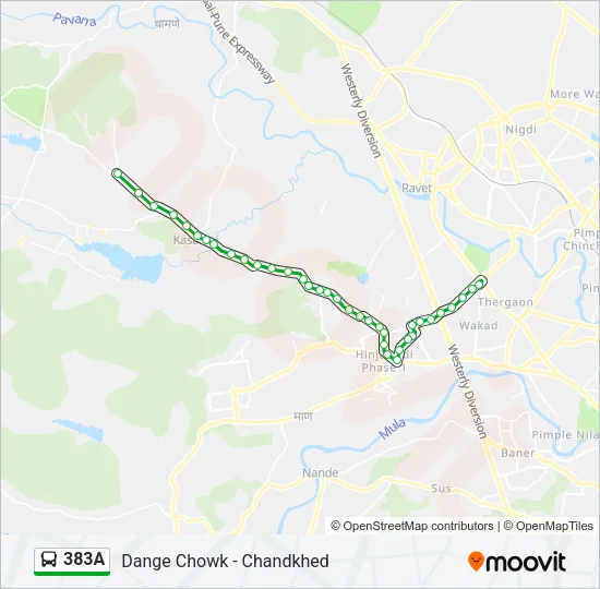 383A Bus Line Map