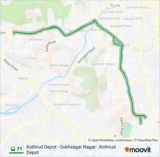 71 Bus Line Map