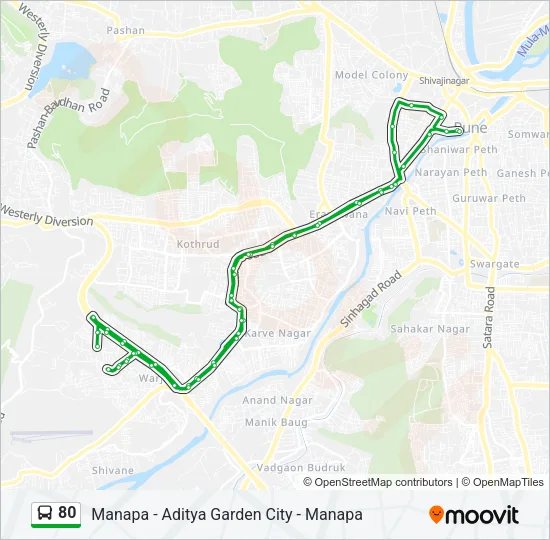 80 Bus Line Map