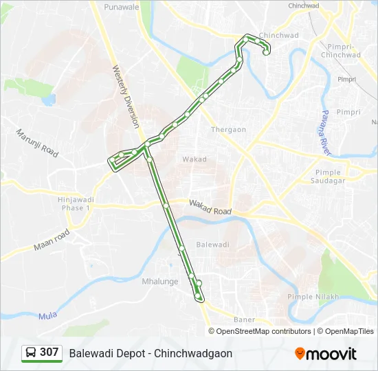307 Bus Line Map